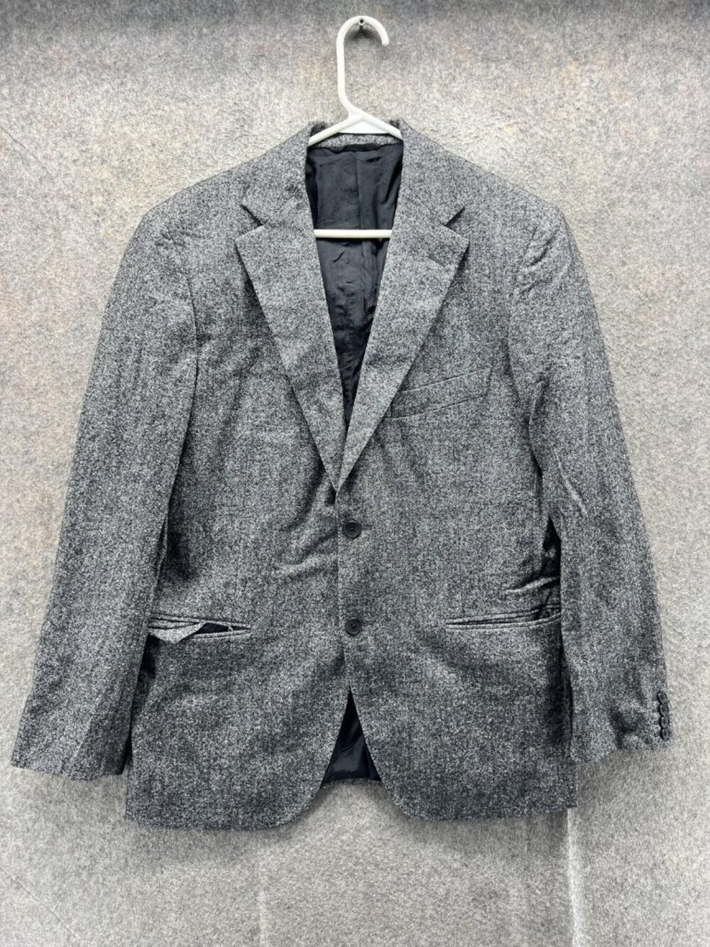 Belvest Sport Coat Mens 50 Gray Wool Herringbone Tweed Blazer Made Italy